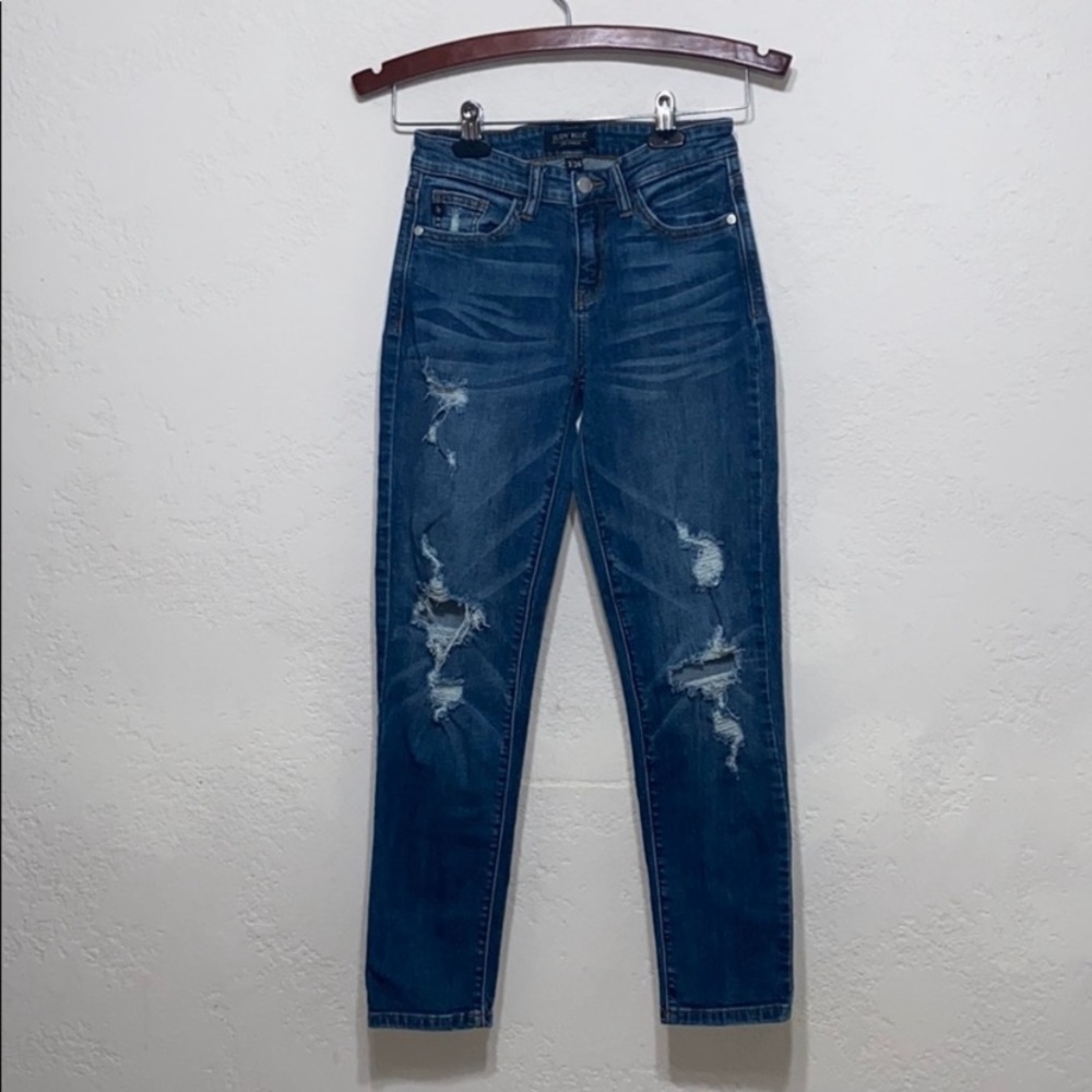 Judy Blue Boyfriend Distressed Jeans, size 3